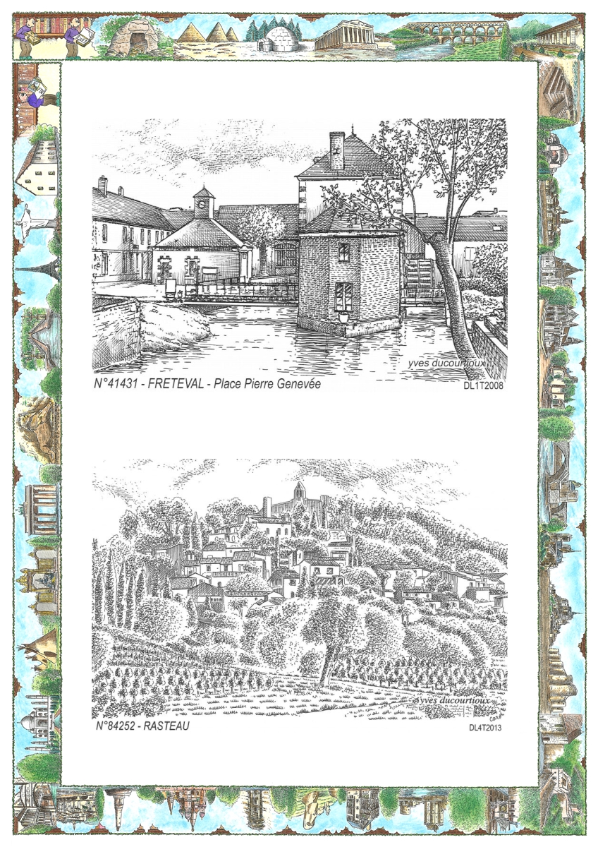 MONOCARTE N 41431-84252 - FRETEVAL - place pierre genevée / RASTEAU - vue