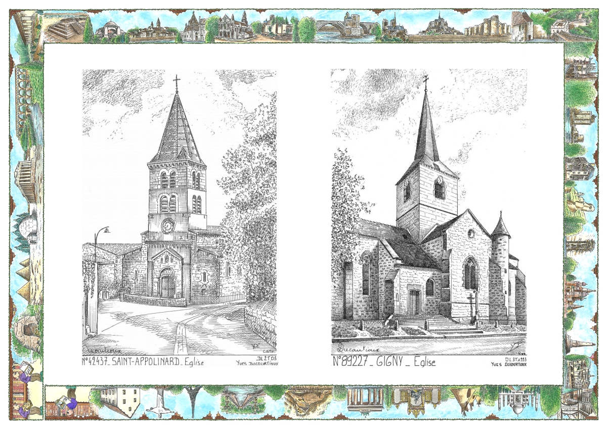 MONOCARTE N 42437-89227 - ST APPOLINARD - église / GIGNY - église