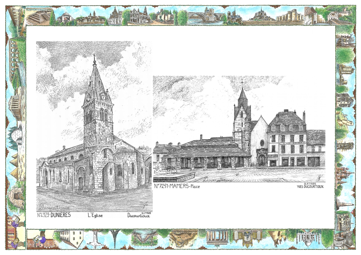 MONOCARTE N 43029-72051 - DUNIERES - église / MAMERS - place