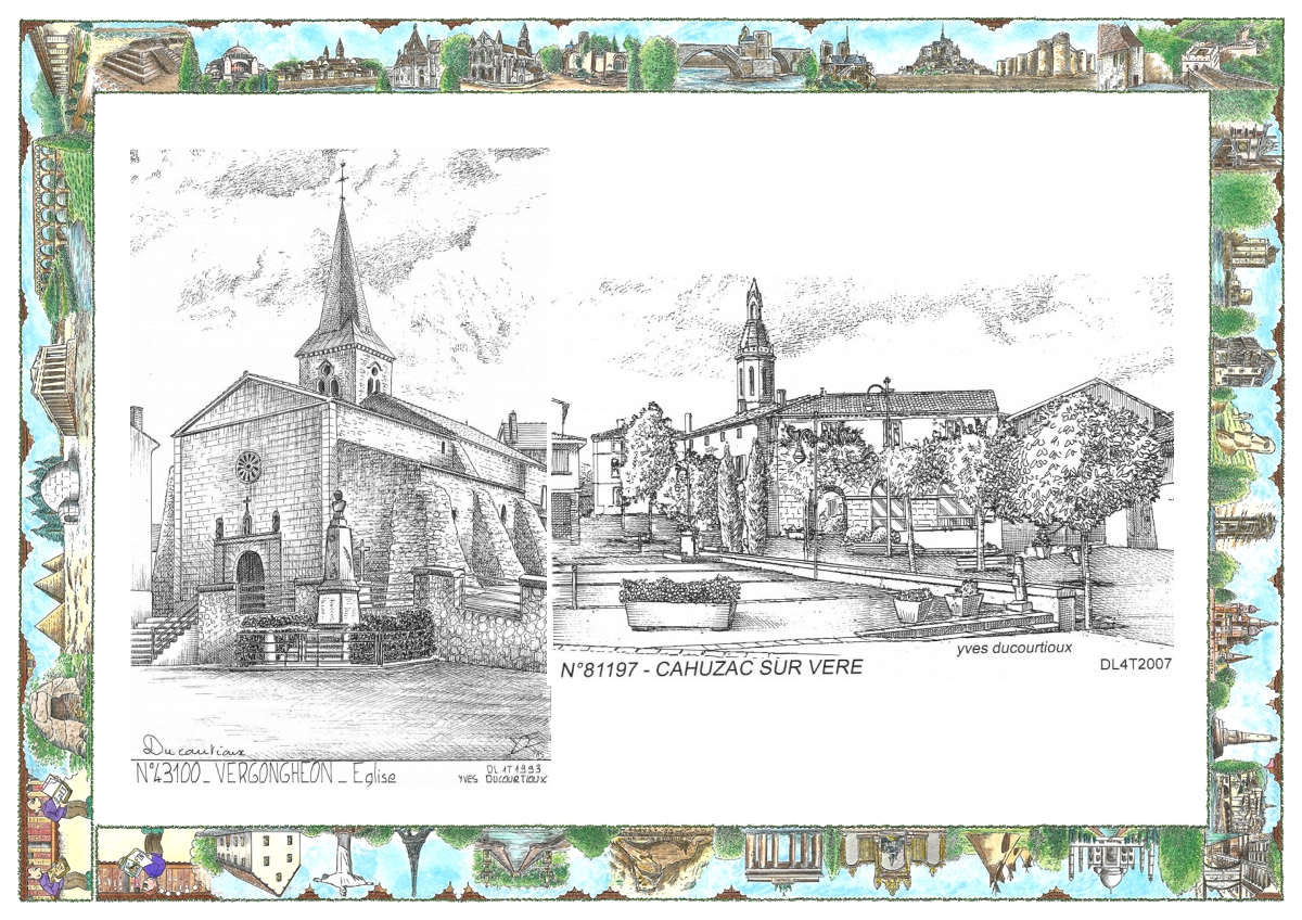 MONOCARTE N 43100-81197 - VERGONGHEON - église / CAHUZAC SUR VERE - vue