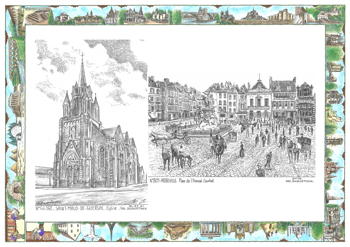 MONOCARTE N 44352-80007 - ST MALO DE GUERSAC - église / ABBEVILLE - place de l amiral courbet