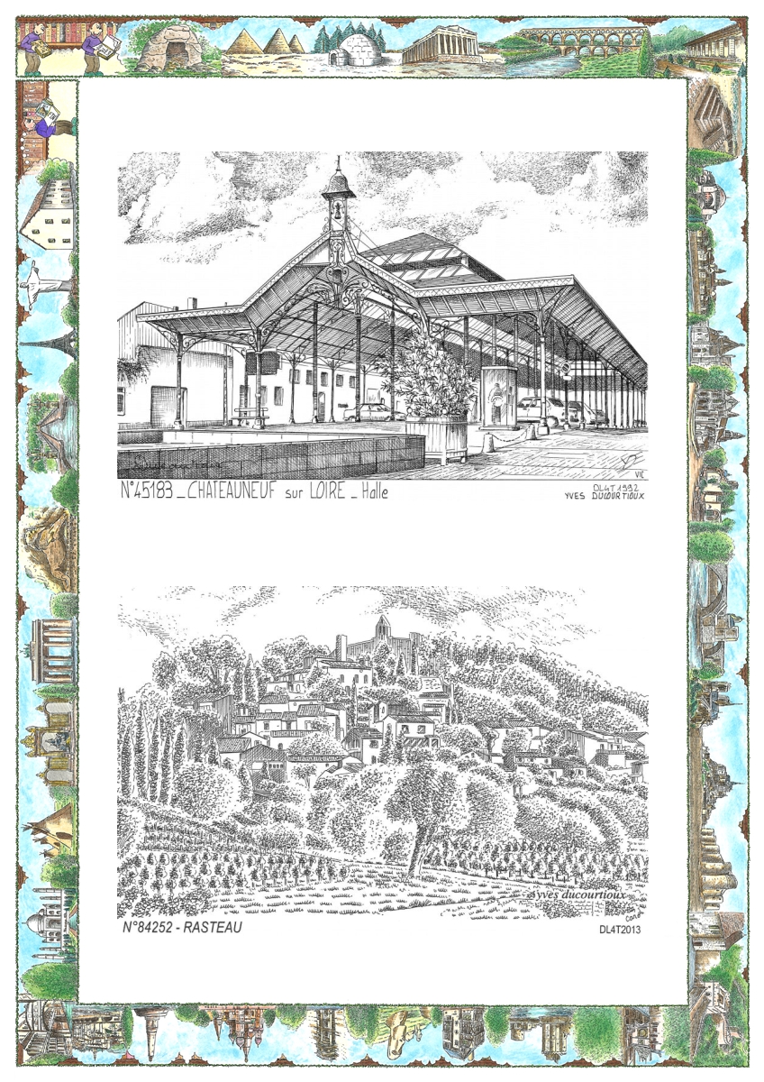 MONOCARTE N 45183-84252 - CHATEAUNEUF SUR LOIRE - halle / RASTEAU - vue