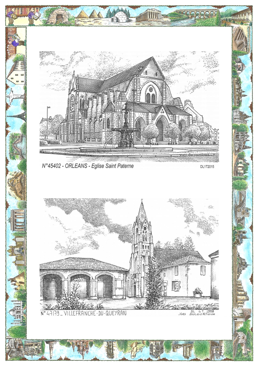 MONOCARTE N 45402-47179 - ORLEANS - église st paterne / VILLEFRANCHE DU QUEYRAN - vue