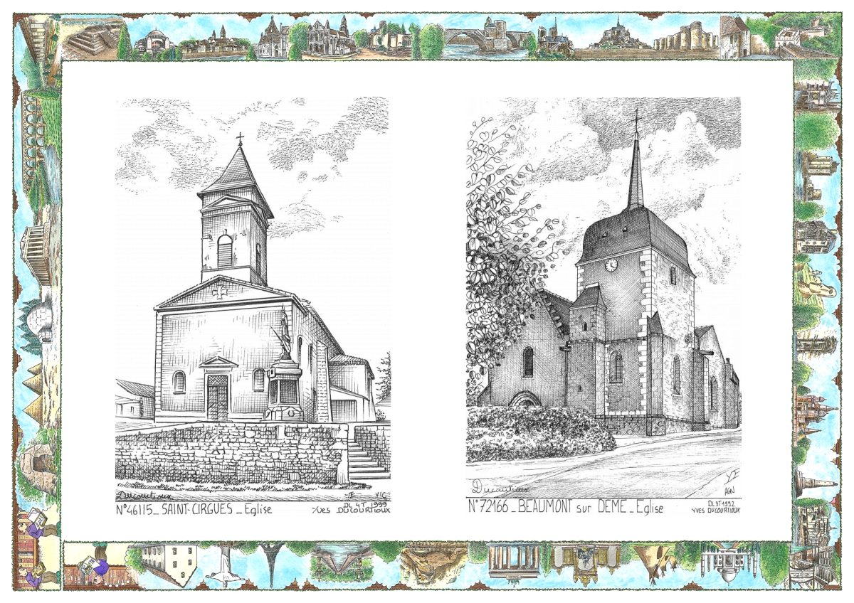MONOCARTE N 46115-72166 - ST CIRGUES - église / BEAUMONT SUR DEME - église