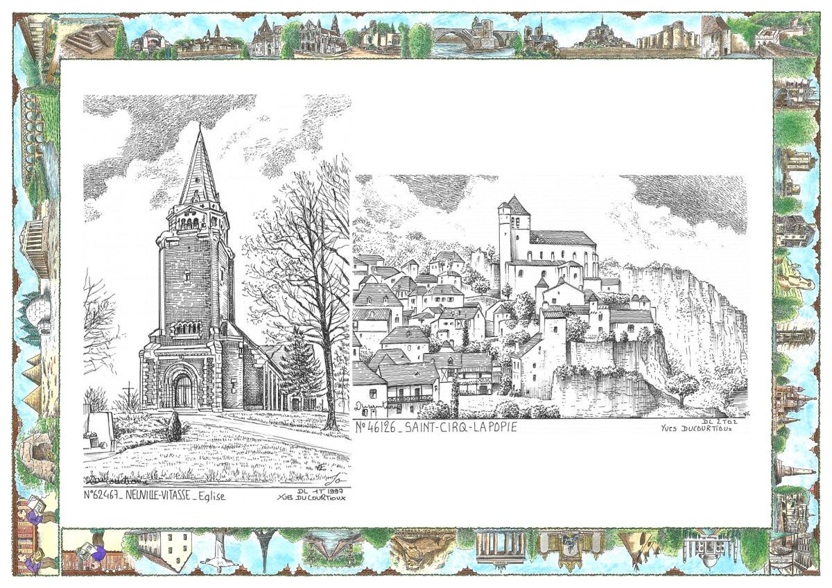 MONOCARTE N 46126-62467 - ST CIRQ LAPOPIE - vue / NEUVILLE VITASSE - église