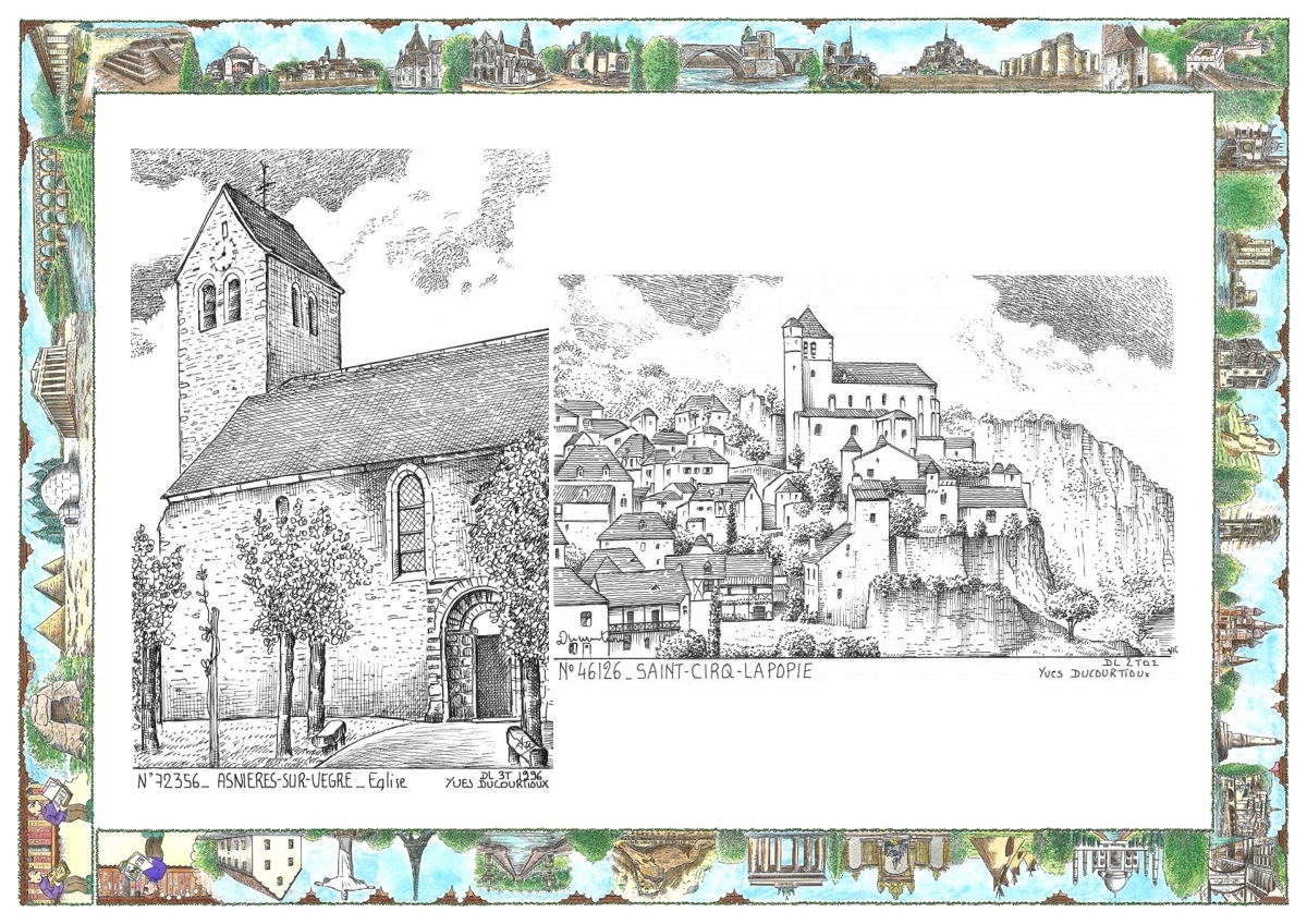 MONOCARTE N 46126-72356 - ST CIRQ LAPOPIE - vue / ASNIERES SUR VEGRE - église