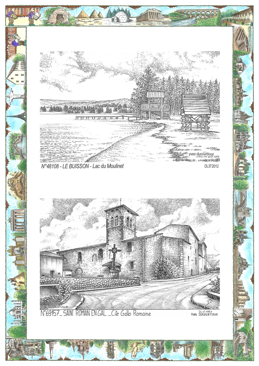 MONOCARTE N 48108-69157 - LE BUISSON - lac du moulinet / ST ROMAIN EN GAL - cité gallo romaine