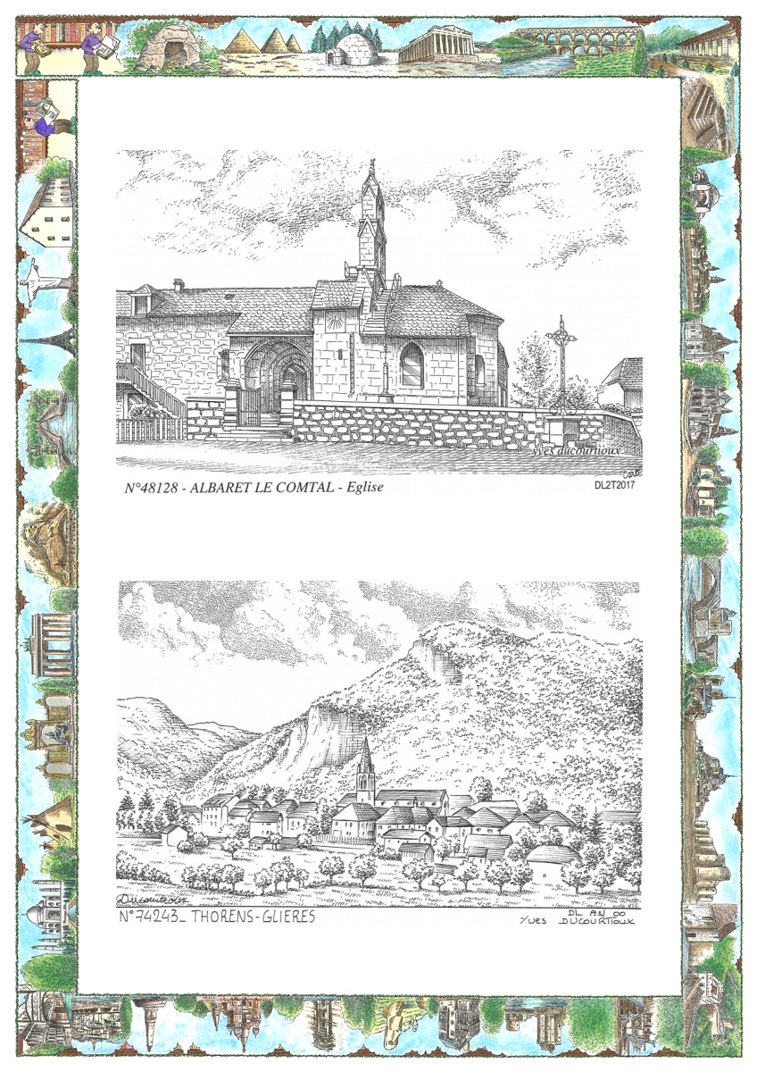 MONOCARTE N 48128-74243 - ALBARET LE COMTAL - église / THORENS GLIERES - vue