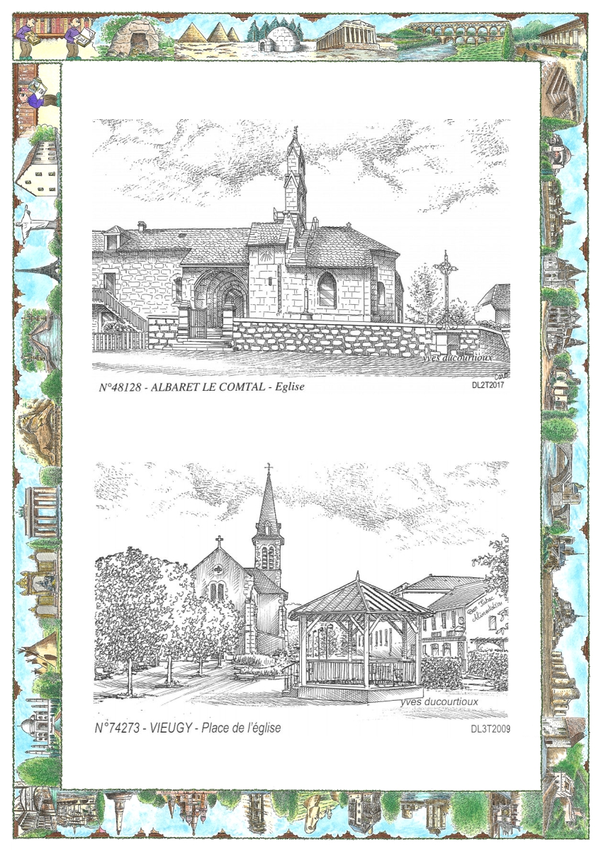 MONOCARTE N 48128-74273 - ALBARET LE COMTAL - église / SEYNOD - place de l église à vieugy