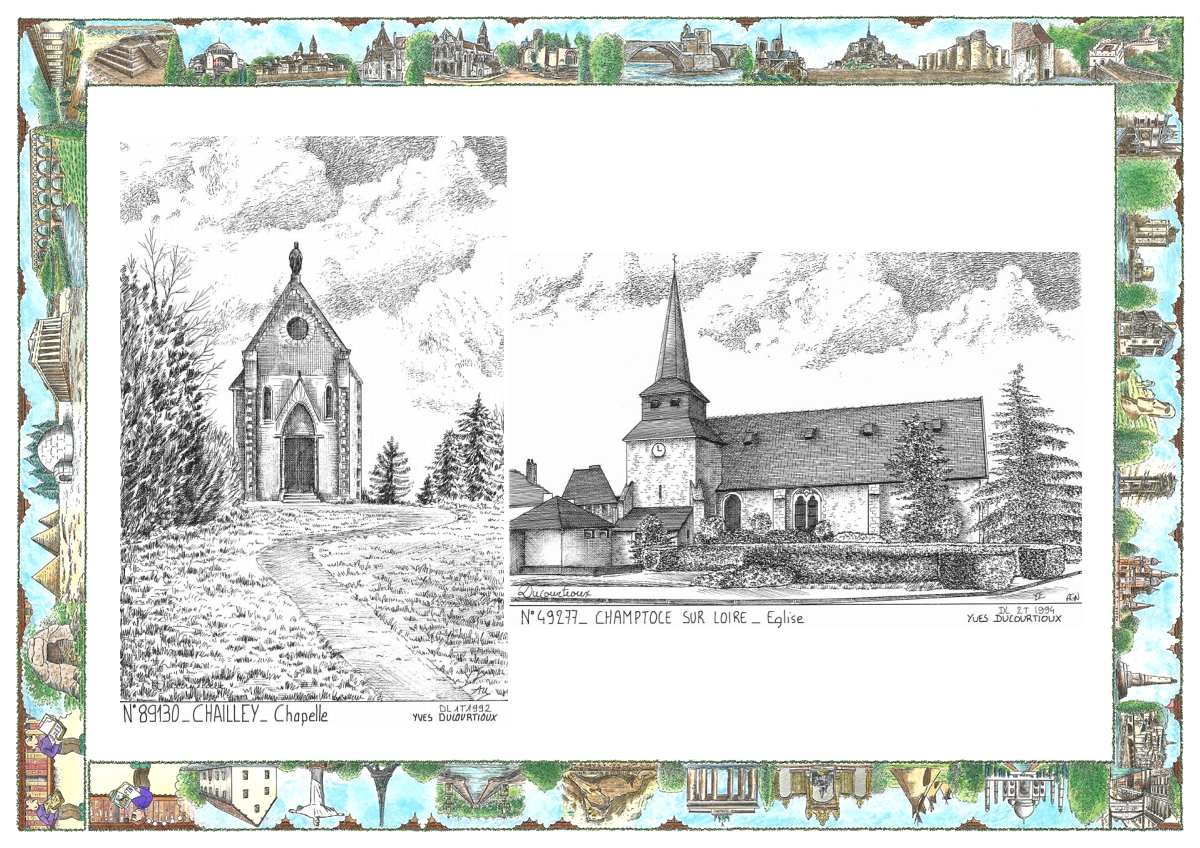 MONOCARTE N 49277-89130 - CHAMPTOCE SUR LOIRE - église / CHAILLEY - chapelle