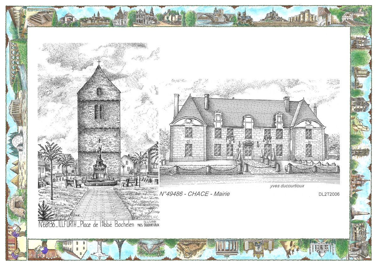 MONOCARTE N 49486-68136 - CHACE - mairie / ILLFURTH - place de l abbé bochelen