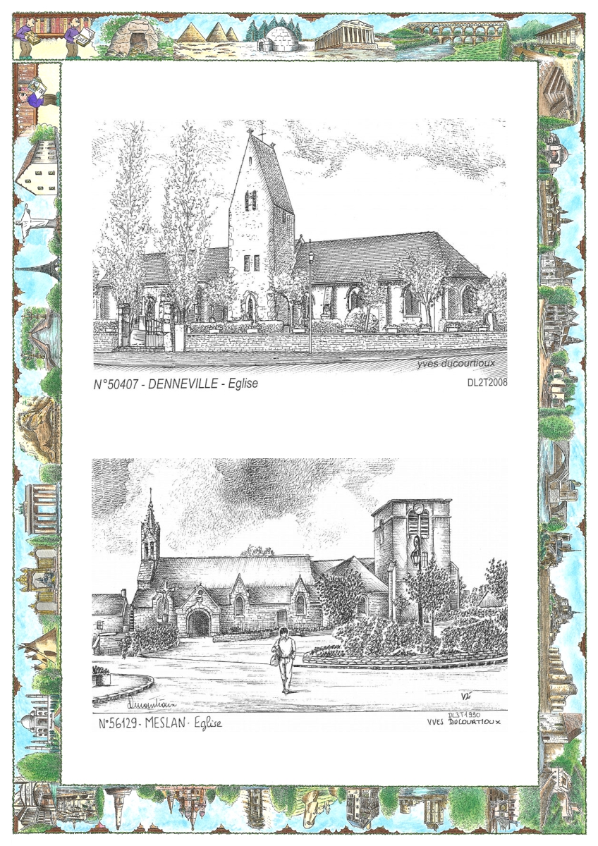 MONOCARTE N 50407-56129 - DENNEVILLE - église / MESLAN - église
