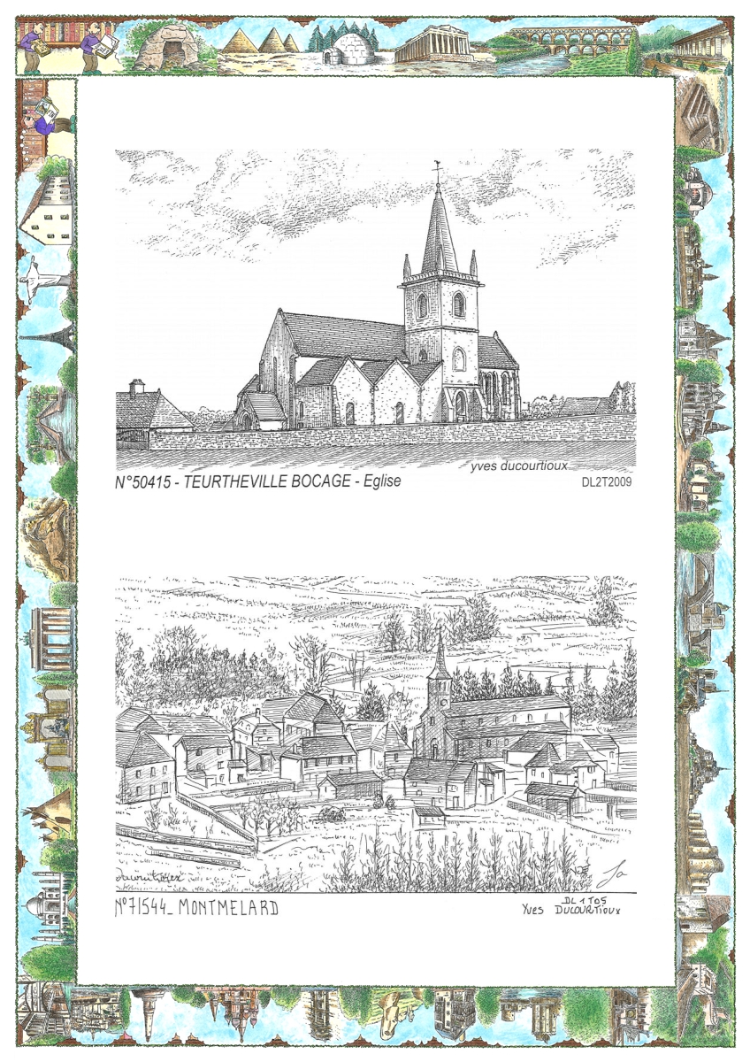 MONOCARTE N 50415-71544 - TEURTHEVILLE BOCAGE - église / MONTMELARD - vue