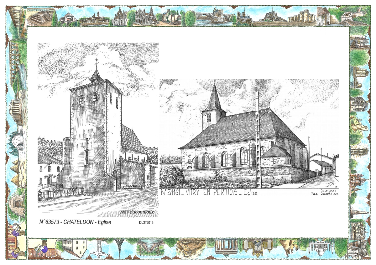 MONOCARTE N 51161-63573 - VITRY EN PERTHOIS - église / CHATELDON - église