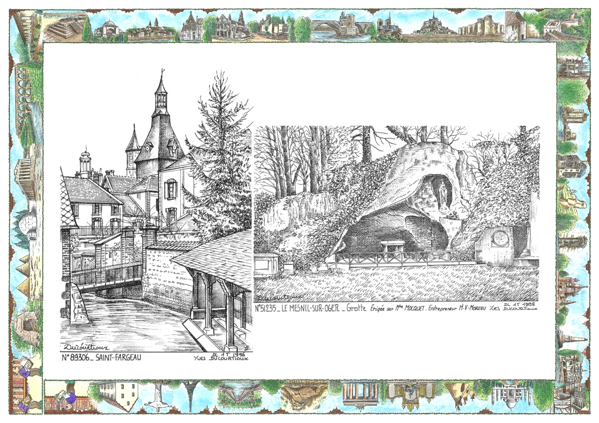 MONOCARTE N 51235-89306 - LE MESNIL SUR OGER - grotte érigée par mr Louis Mol / ST FARGEAU - vue
