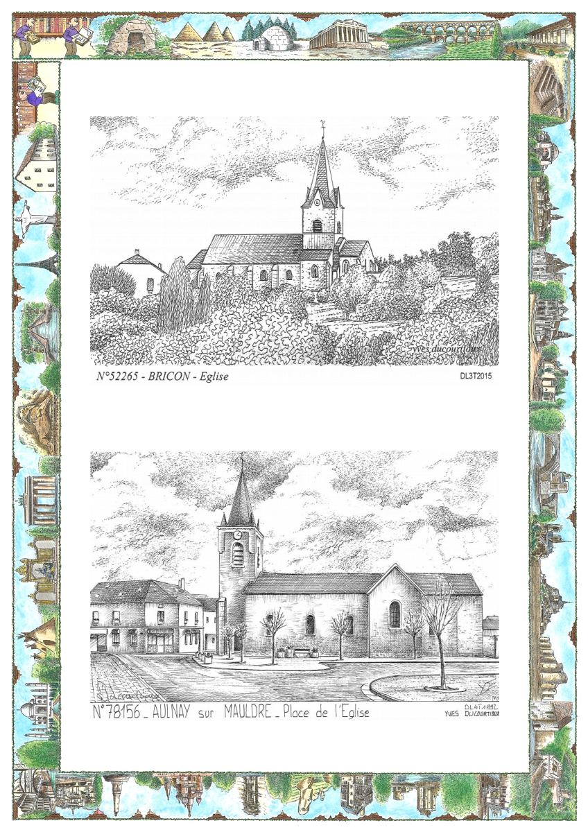 MONOCARTE N 52265-78156 - BRICON - église / AULNAY SUR MAULDRE - place de l église