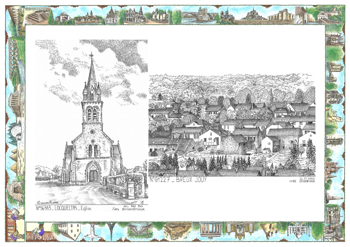 MONOCARTE N 56393-91227 - LOCQUELTAS - église / BREUX JOUY - vue
