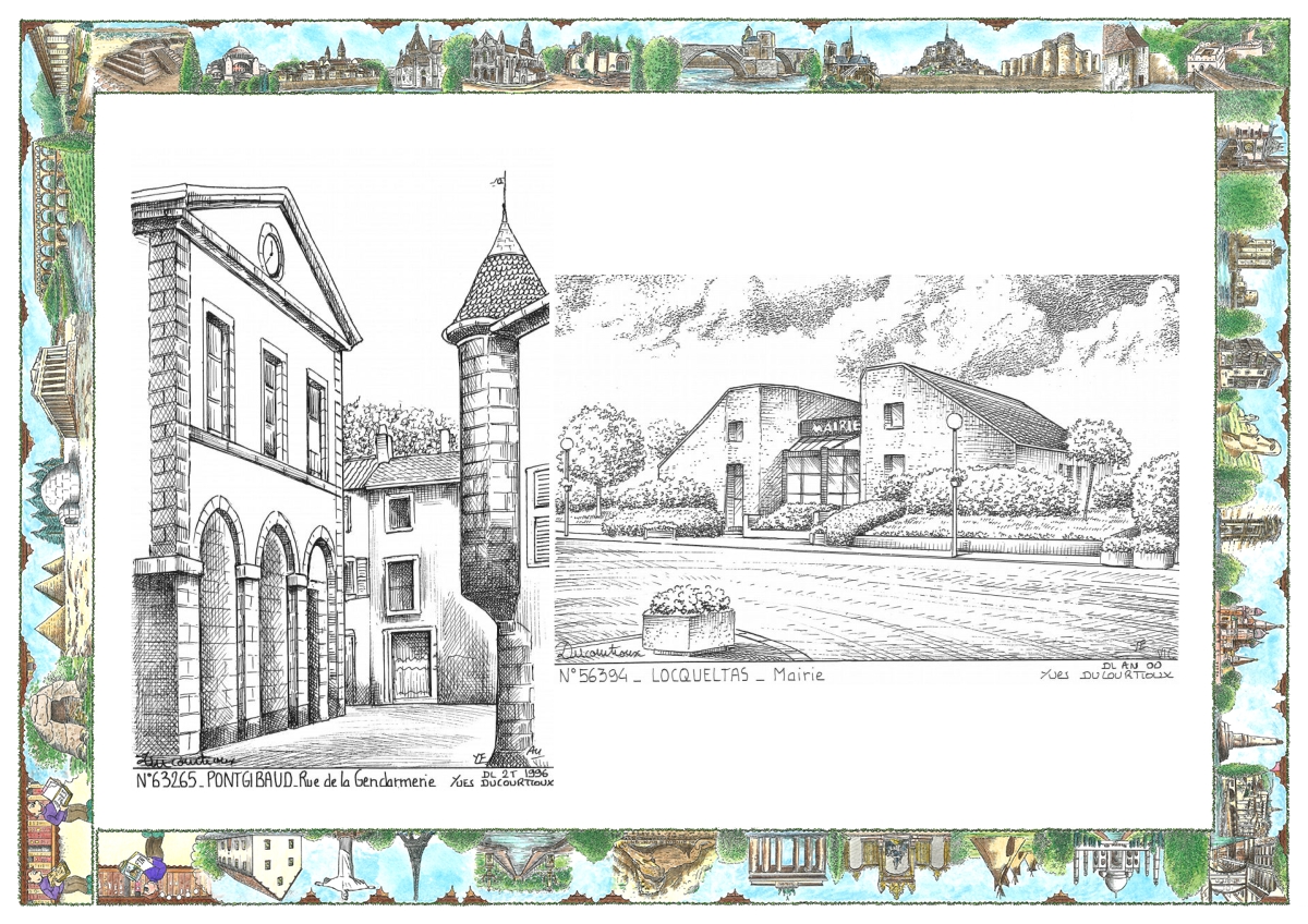 MONOCARTE N 56394-63265 - LOCQUELTAS - mairie / PONTGIBAUD - rue de la gendarmerie