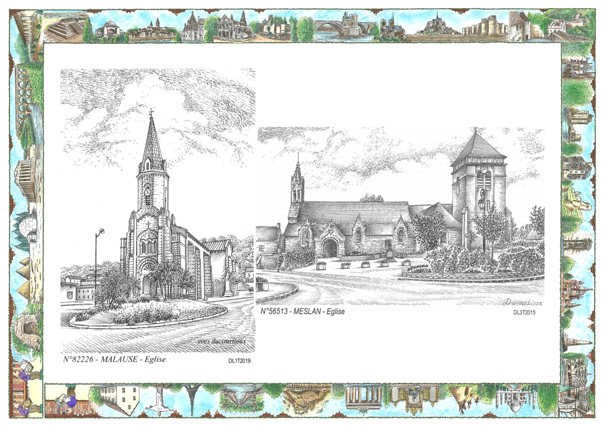 MONOCARTE N 56513-82226 - MESLAN - église / MALAUSE - église