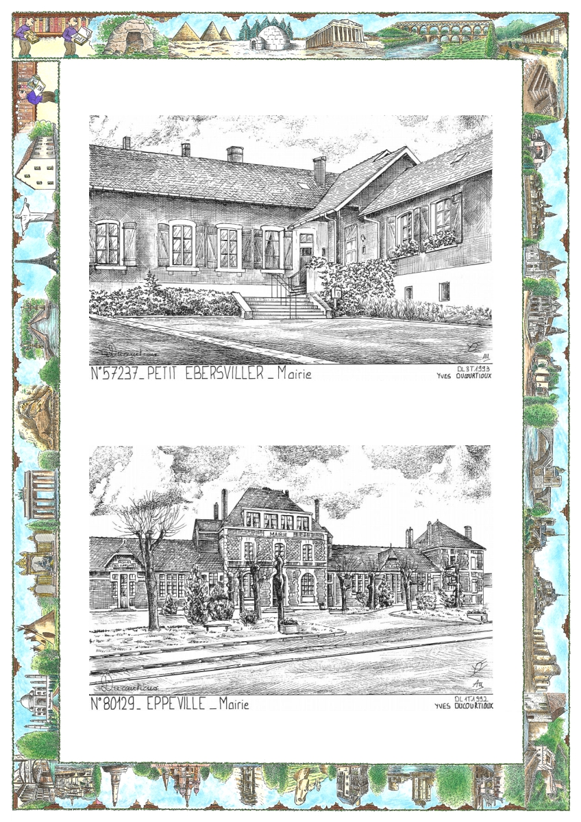 MONOCARTE N 57237-80129 - PETIT EBERSVILLER - mairie / EPPEVILLE - mairie