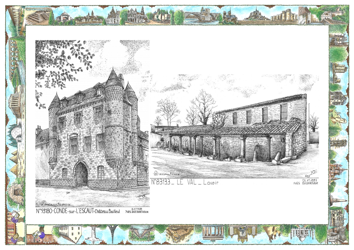 MONOCARTE N 59180-83133 - CONDE SUR L ESCAUT - château bailleul / LE VAL - lavoir