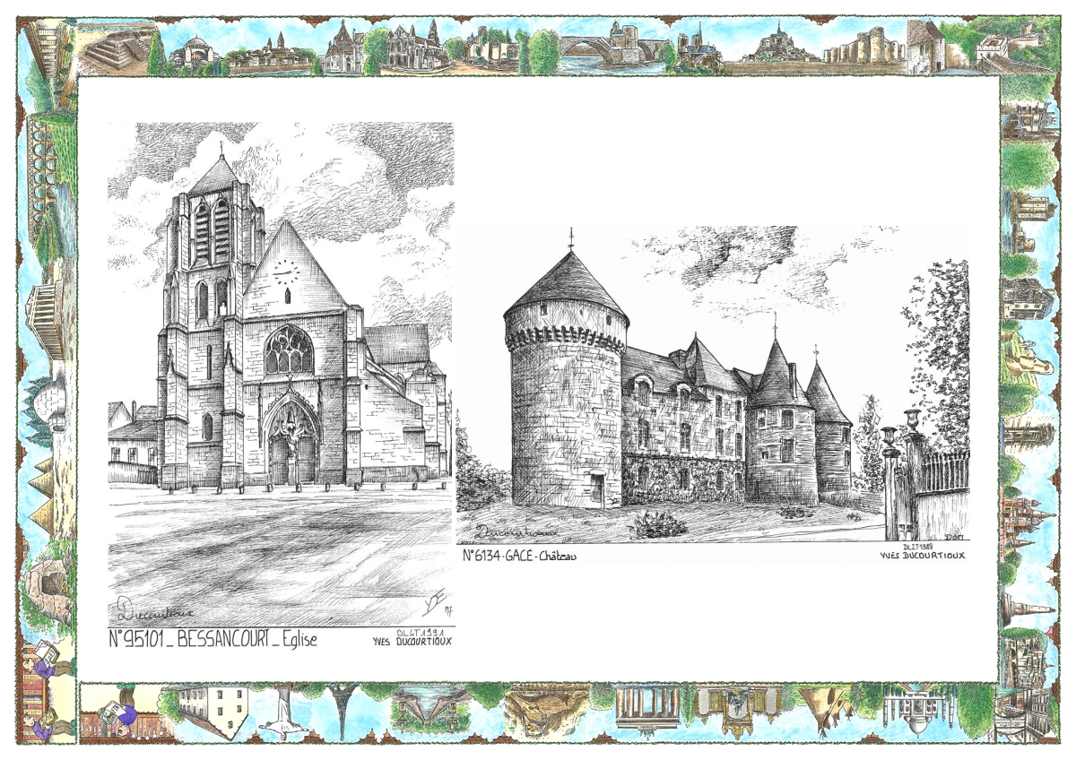 MONOCARTE N 61034-95101 - GACE - château (mairie) / BESSANCOURT - église