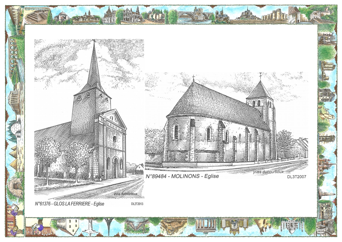 MONOCARTE N 61376-89484 - GLOS LA FERRIERE - église / MOLINONS - église