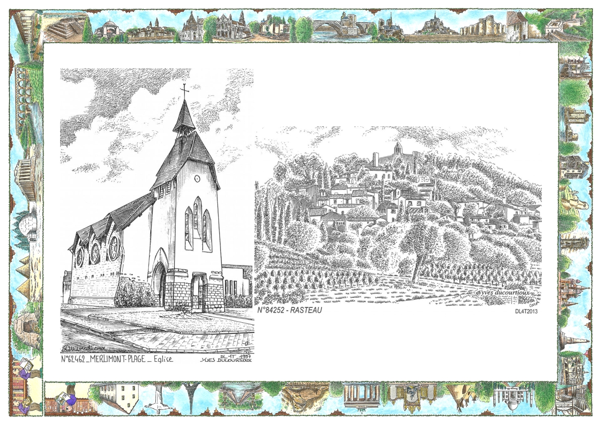 MONOCARTE N 62462-84252 - MERLIMONT - église de merlimont plage / RASTEAU - vue