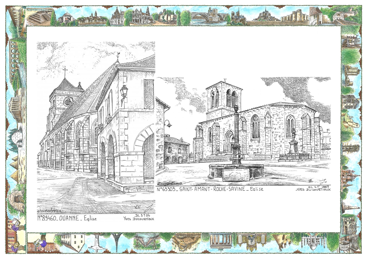 MONOCARTE N 63303-89460 - ST AMANT ROCHE SAVINE - église / OUANNE - église