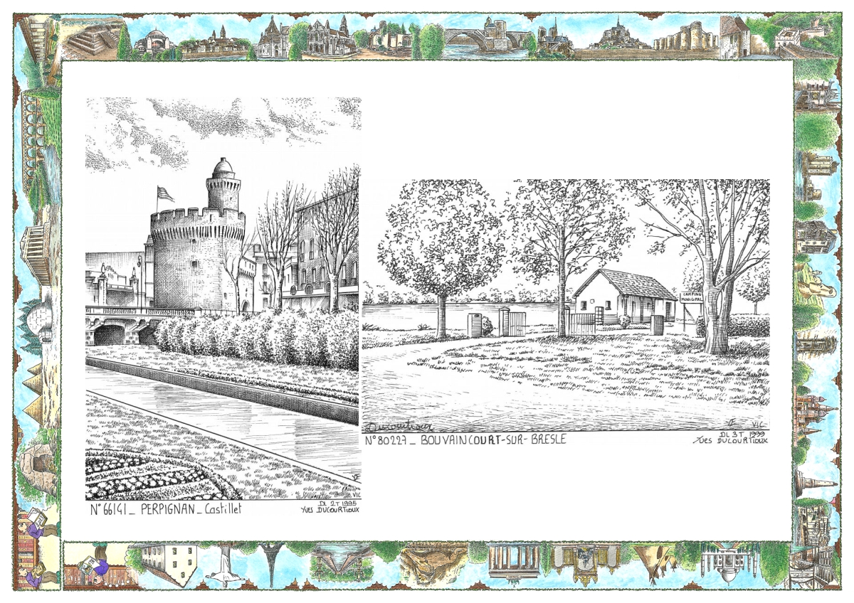 MONOCARTE N 66141-80227 - PERPIGNAN - castillet / BOUVAINCOURT SUR BRESLE - vue