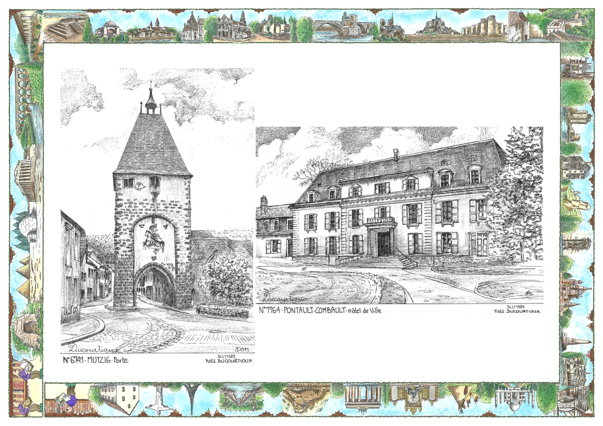 MONOCARTE N 67041-77064 - MUTZIG - porte / PONTAULT COMBAULT - hôtel de ville