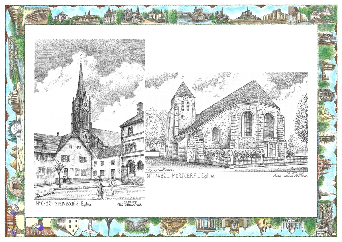 MONOCARTE N 67092-77482 - STEINBOURG - église / MORTCERF - église