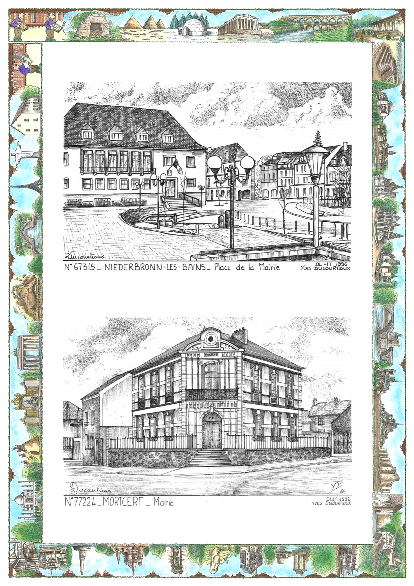 MONOCARTE N 67315-77224 - NIEDERBRONN LES BAINS - place de la mairie / MORTCERF - mairie