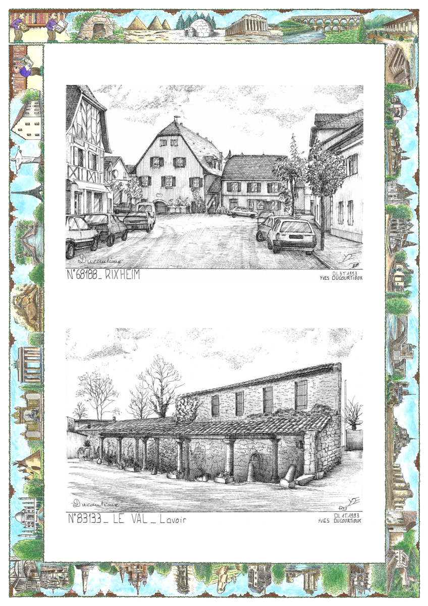MONOCARTE N 68188-83133 - RIXHEIM - vue / LE VAL - lavoir