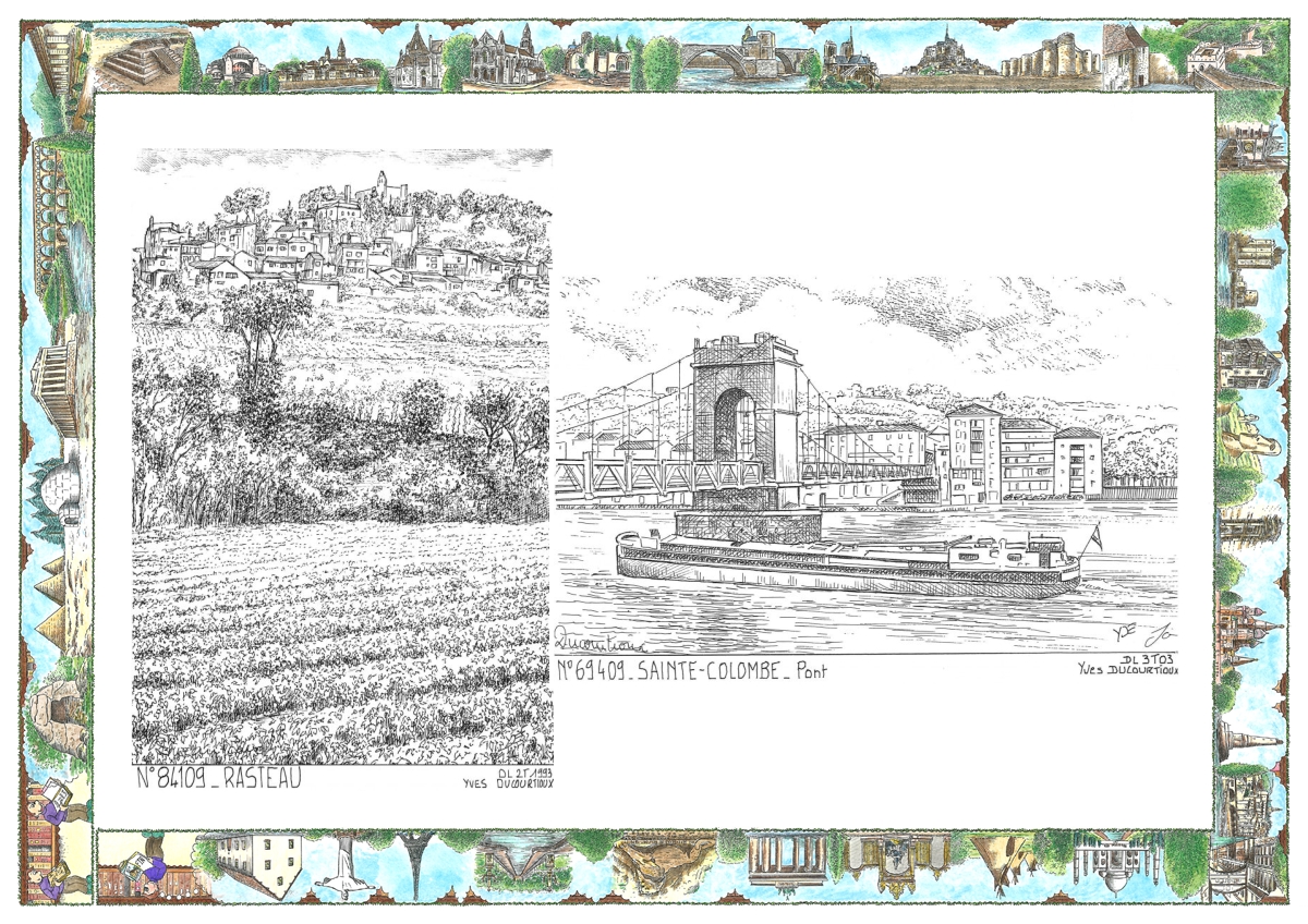 MONOCARTE N 69409-84109 - STE COLOMBE - pont / RASTEAU - vue