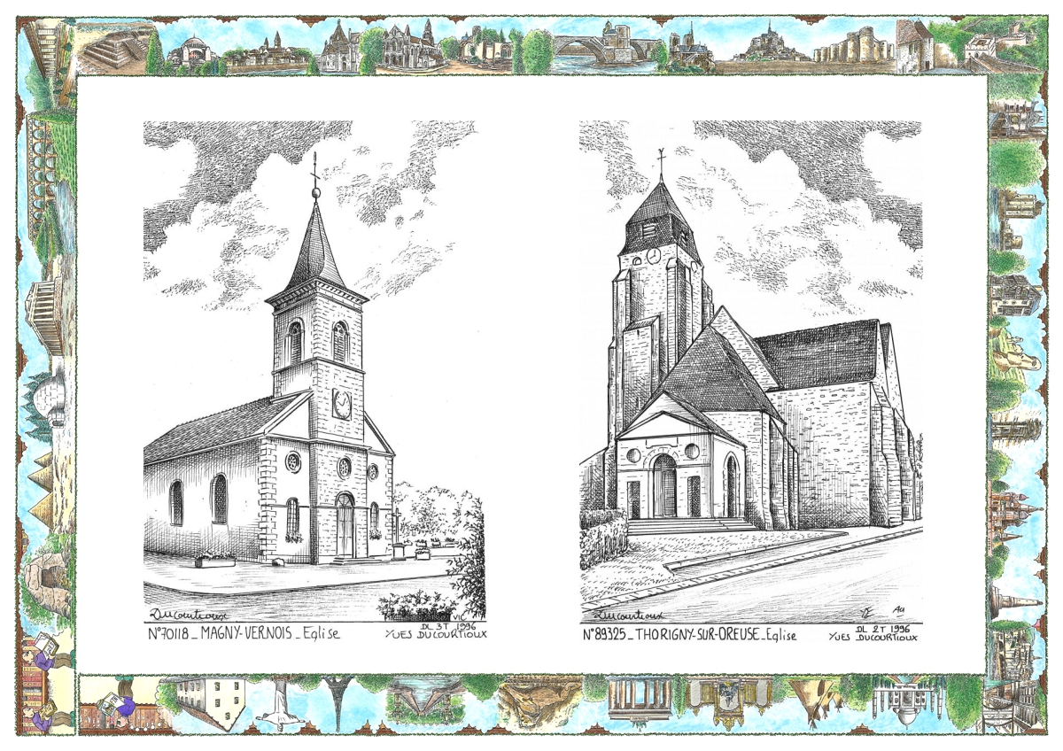 MONOCARTE N 70118-89325 - MAGNY VERNOIS - église / THORIGNY SUR OREUSE - église