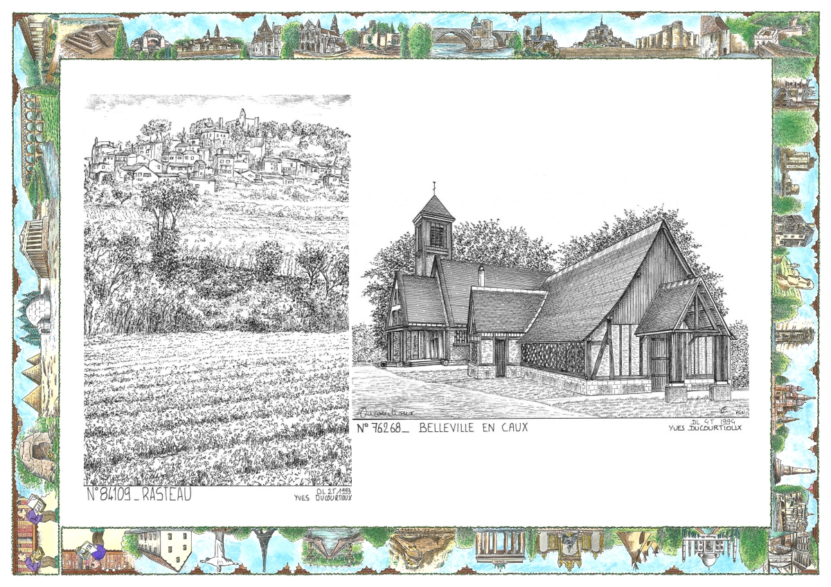 MONOCARTE N 76268-84109 - BELLEVILLE EN CAUX - vue / RASTEAU - vue