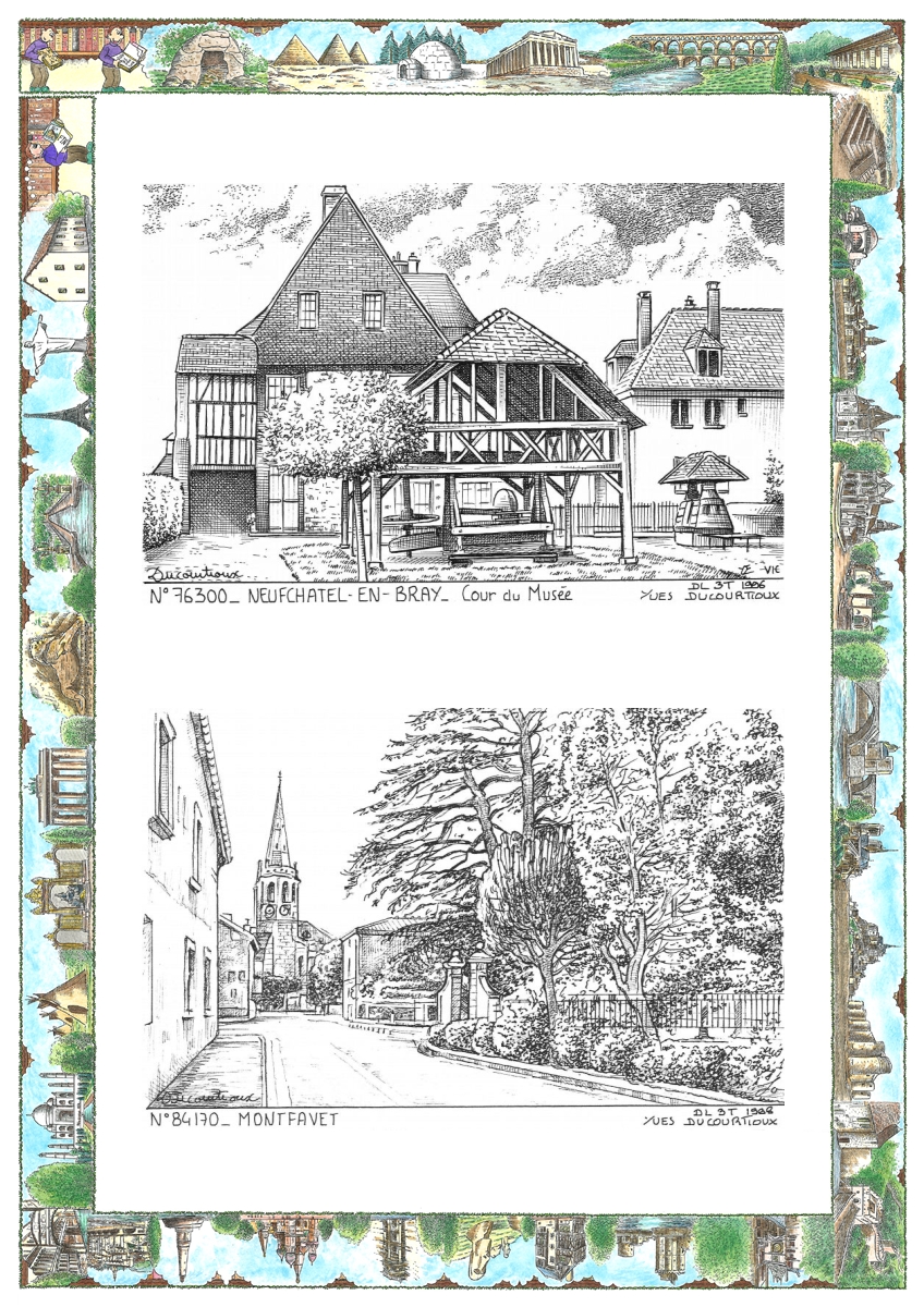 MONOCARTE N 76300-84170 - NEUFCHATEL EN BRAY - cour du musée / MONTFAVET - vue