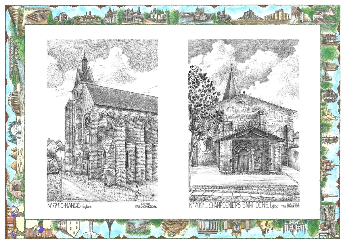 MONOCARTE N 77110-79091 - NANGIS - église / CHAMPDENIERS ST DENIS - église