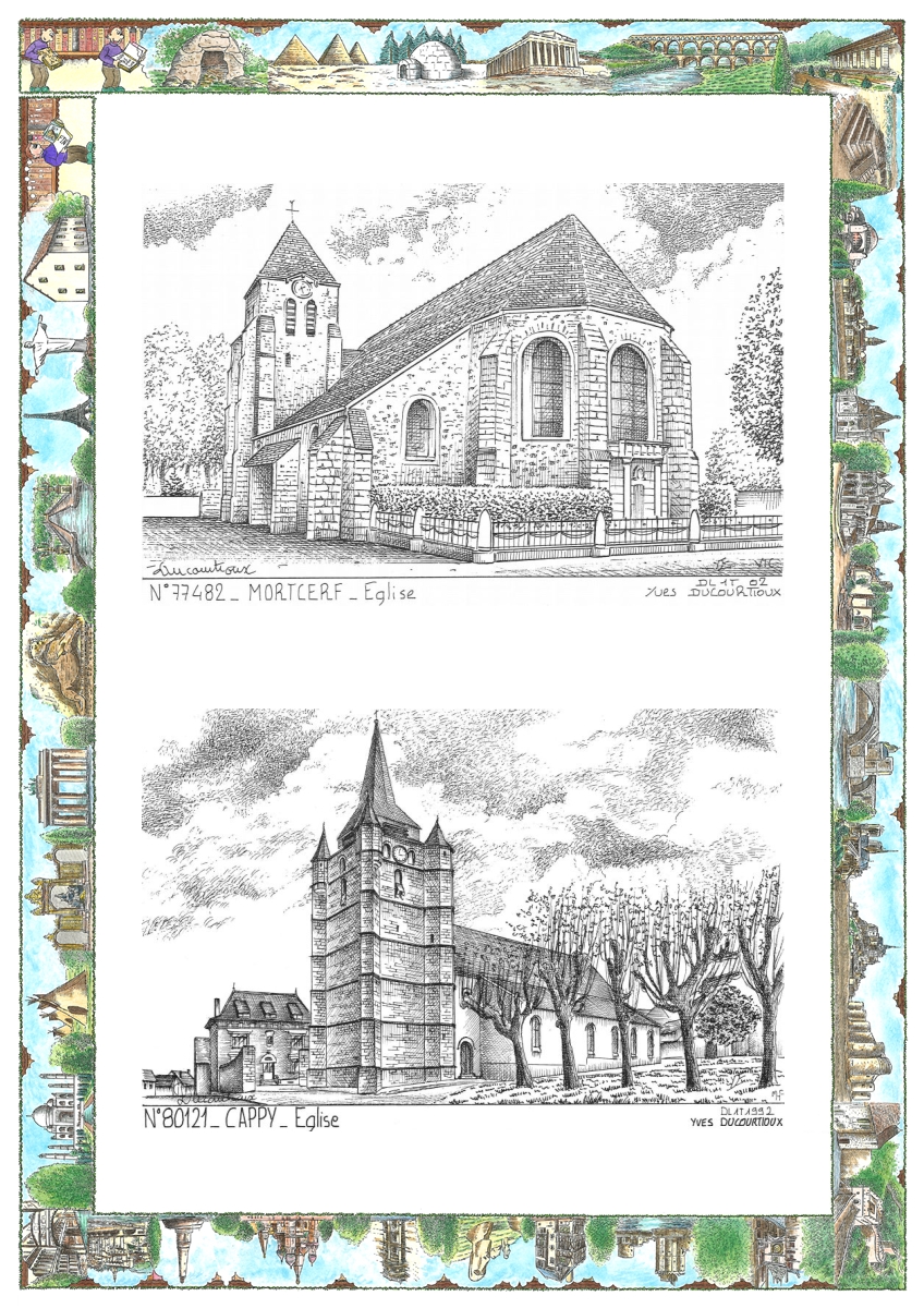 MONOCARTE N 77482-80121 - MORTCERF - église / CAPPY - église