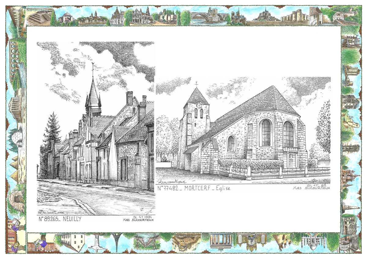 MONOCARTE N 77482-89265 - MORTCERF - église / NEUILLY - vue