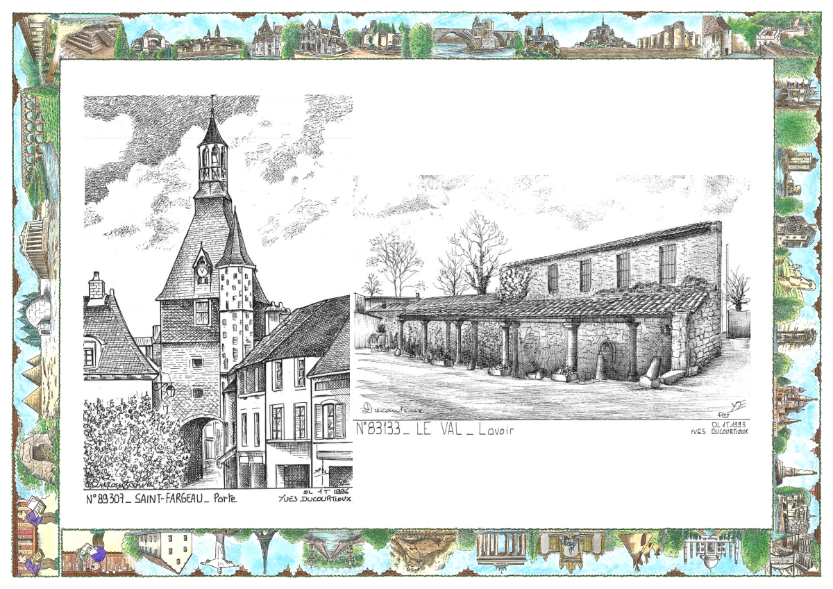 MONOCARTE N 83133-89307 - LE VAL - lavoir / ST FARGEAU - porte