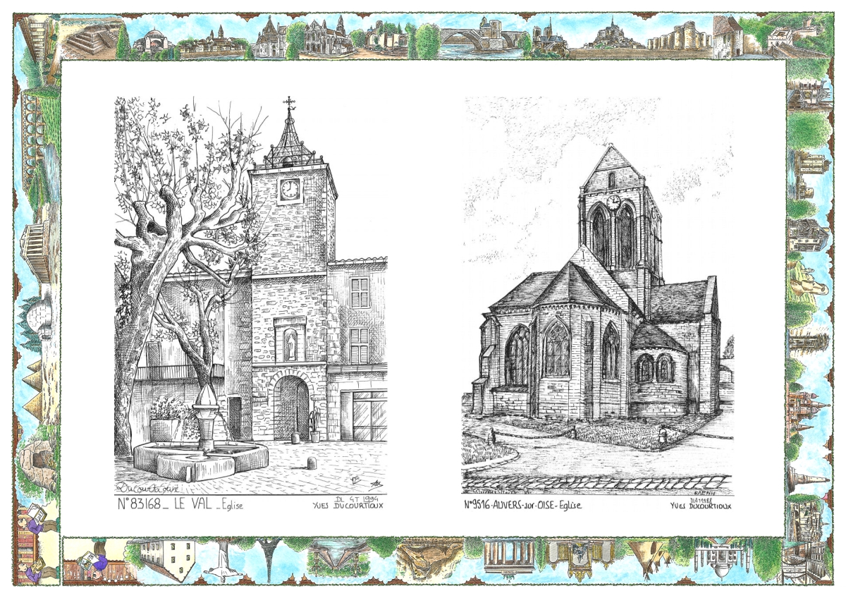 MONOCARTE N 83168-95016 - LE VAL - église / AUVERS SUR OISE - église