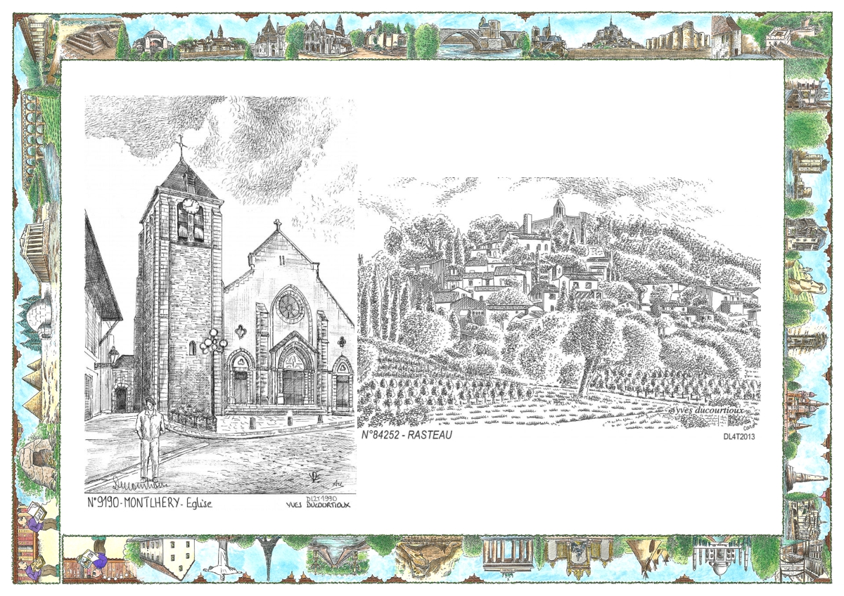 MONOCARTE N 84252-91090 - RASTEAU - vue / MONTLHERY - église